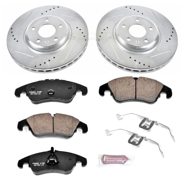 PowerStop — Z23 Daily Driver Carbon-Fiber Ceramic Brake Pad and Drilled & Slotted Rotor Kit