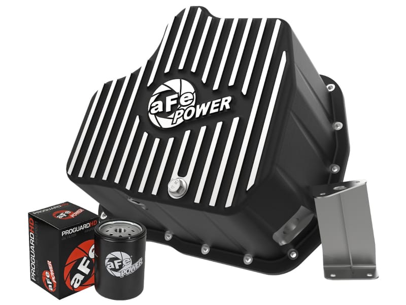 aFe — aFe POWER Pro Series Engine Oil Pan Black w/ Machined Fins