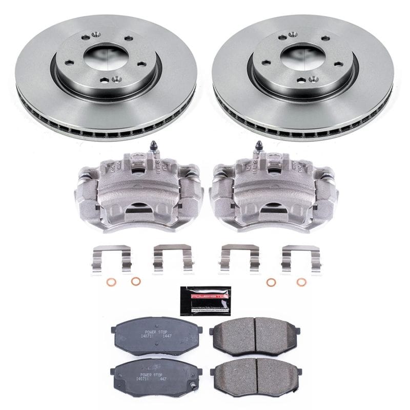 PowerStop — OE Stock Replacement Low-Dust Ceramic Brake Pad, Rotor and Caliper Kit