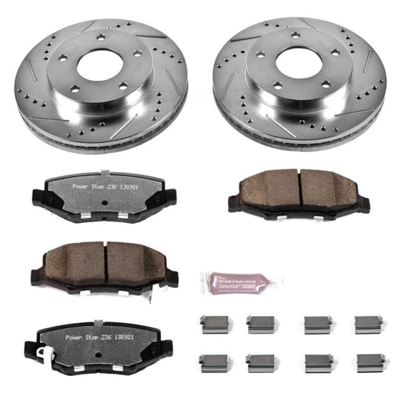 PowerStop — Z36 Truck and SUV Carbon-Fiber Ceramic Brake Pad and Drilled & Slotted Rotor Kit