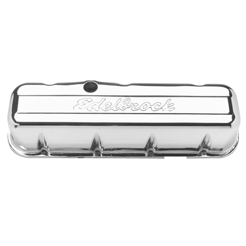 Edelbrock — Signature Series Valve Covers, Chrome, Tall Profile, Chevrolet 396-502, 65-Later
Signature Series Valve Cover