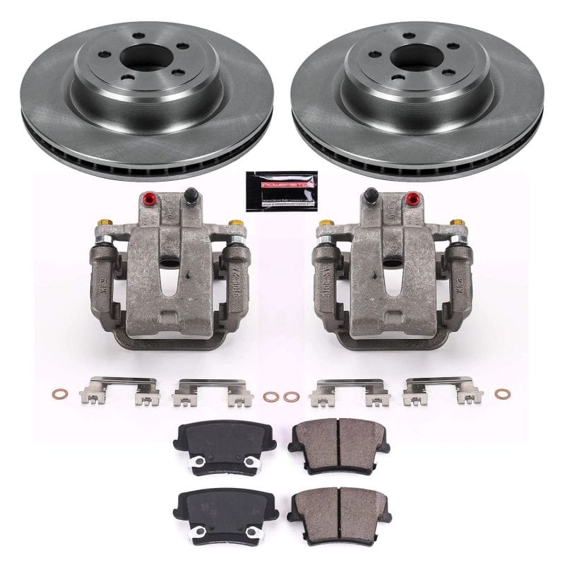 PowerStop — OE Stock Replacement Low-Dust Ceramic Brake Pad, Rotor and Caliper Kit