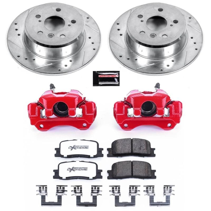 PowerStop — Z36 Truck and SUV Ceramic Brake Pad, Drilled & Slotted Rotor, and Caliper Kit