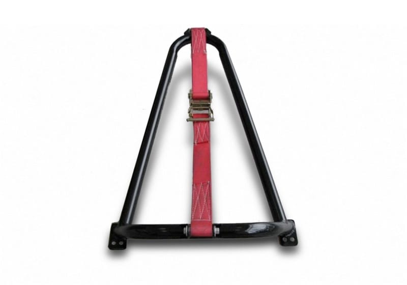 N-Fab — Gloss Black Bed Mounted Tire Carrier w/ Red Strap
Gloss Black Bed Mounted Tire Carrier w/Red Strap