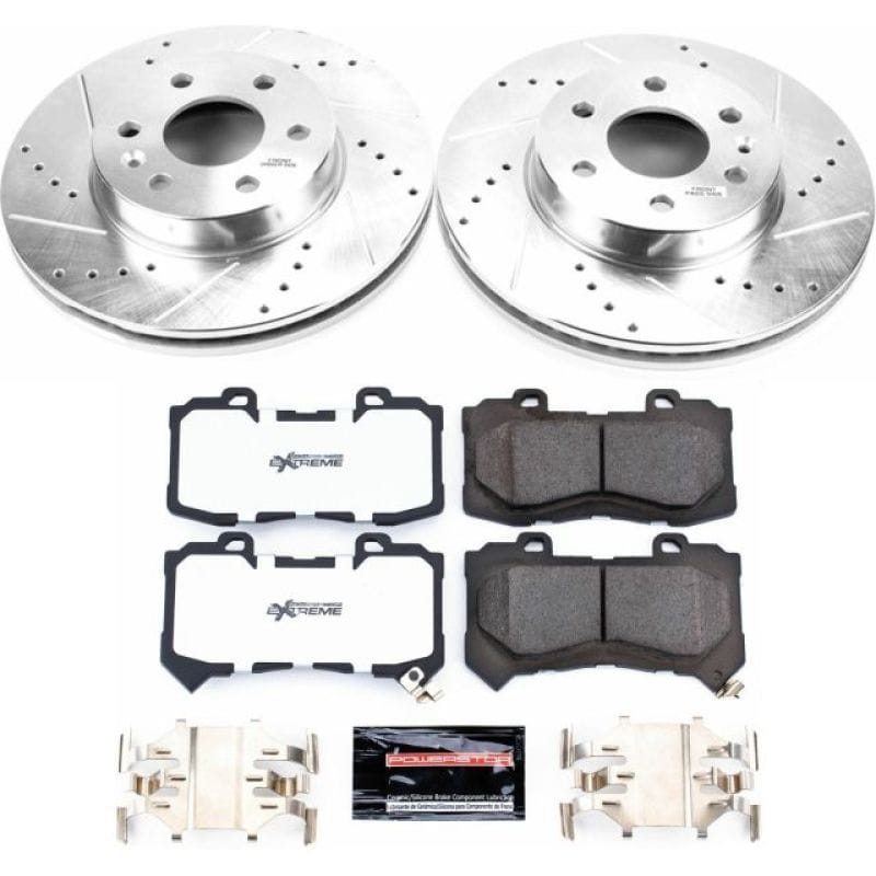 PowerStop — Z36 Truck and SUV Carbon-Fiber Ceramic Brake Pad and Drilled & Slotted Rotor Kit