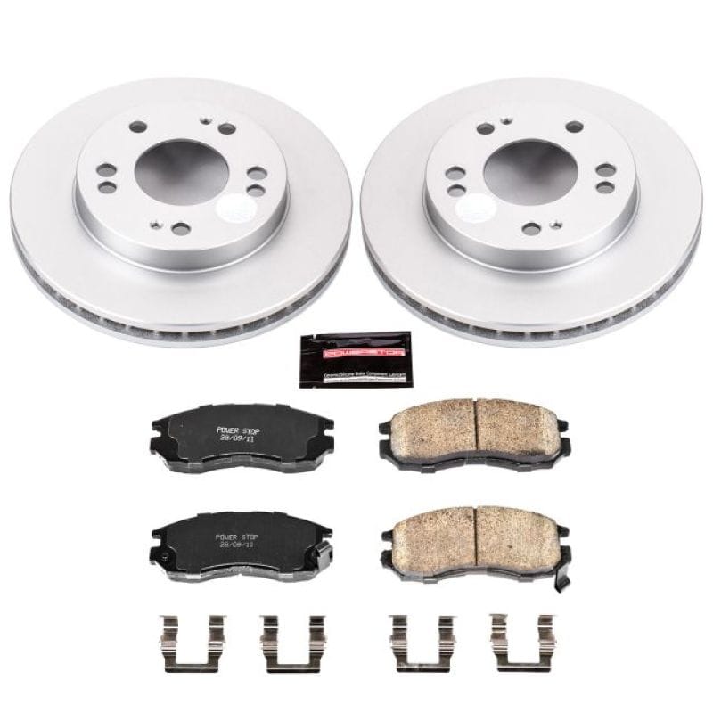 PowerStop — Genuine Geomet Coated Rotor and Low-Dust Ceramic Brake Pad Kit