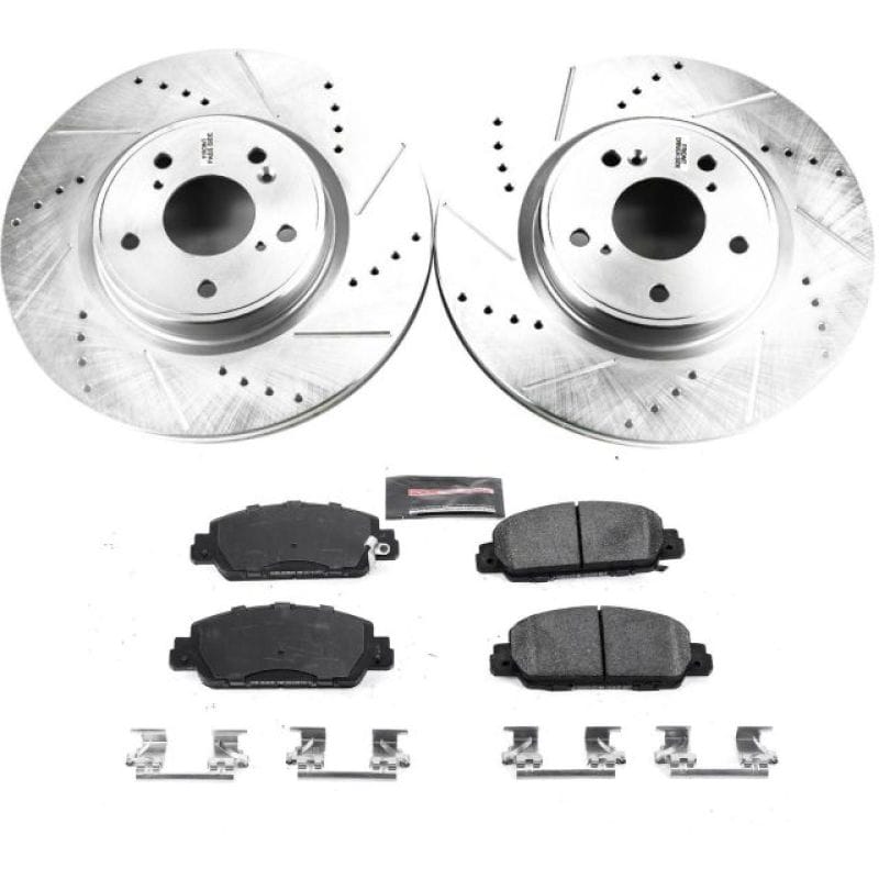 PowerStop — Z23 Daily Driver Carbon-Fiber Ceramic Brake Pad and Drilled & Slotted Rotor Kit