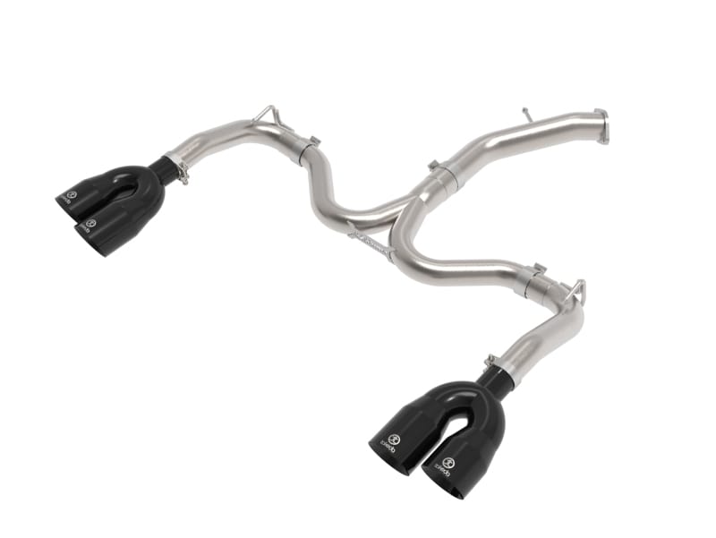 aFe — Takeda 3 IN to 2-1/2 IN 304 Stainless Steel Axle-Back Exhaust w/ Black Tips
