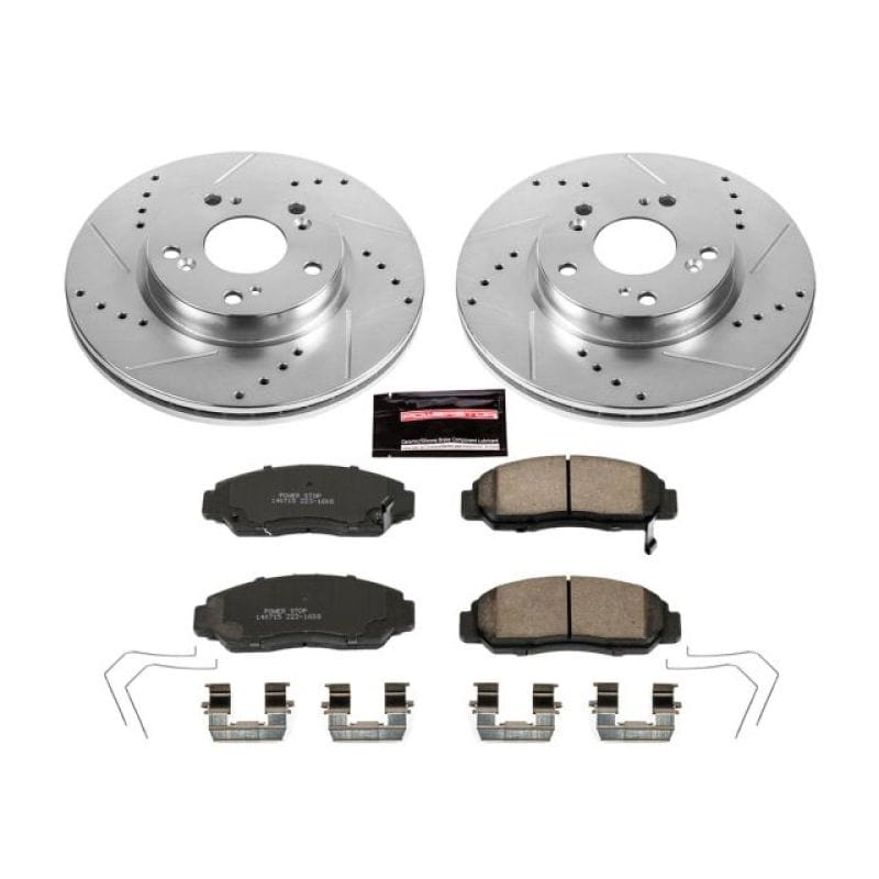 PowerStop — Z23 Daily Driver Carbon-Fiber Ceramic Brake Pad and Drilled & Slotted Rotor Kit