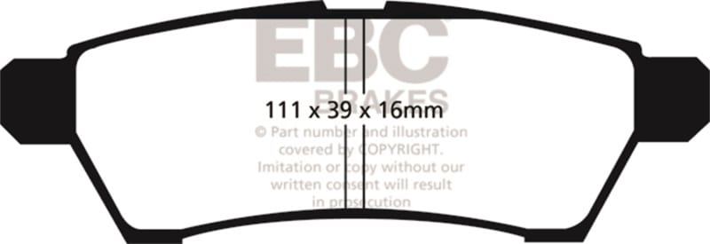 EBC — EBC 05+ Nissan Frontier 2.5 2WD Ultimax2 Rear Brake Pads
Disc Brake Pad