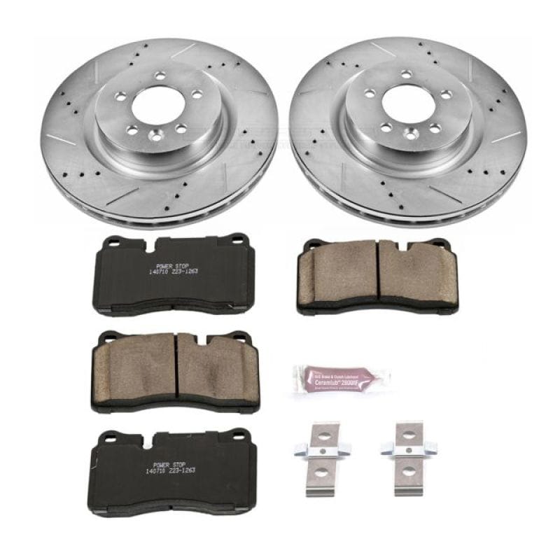 PowerStop — Z23 Daily Driver Carbon-Fiber Ceramic Brake Pad and Drilled & Slotted Rotor Kit