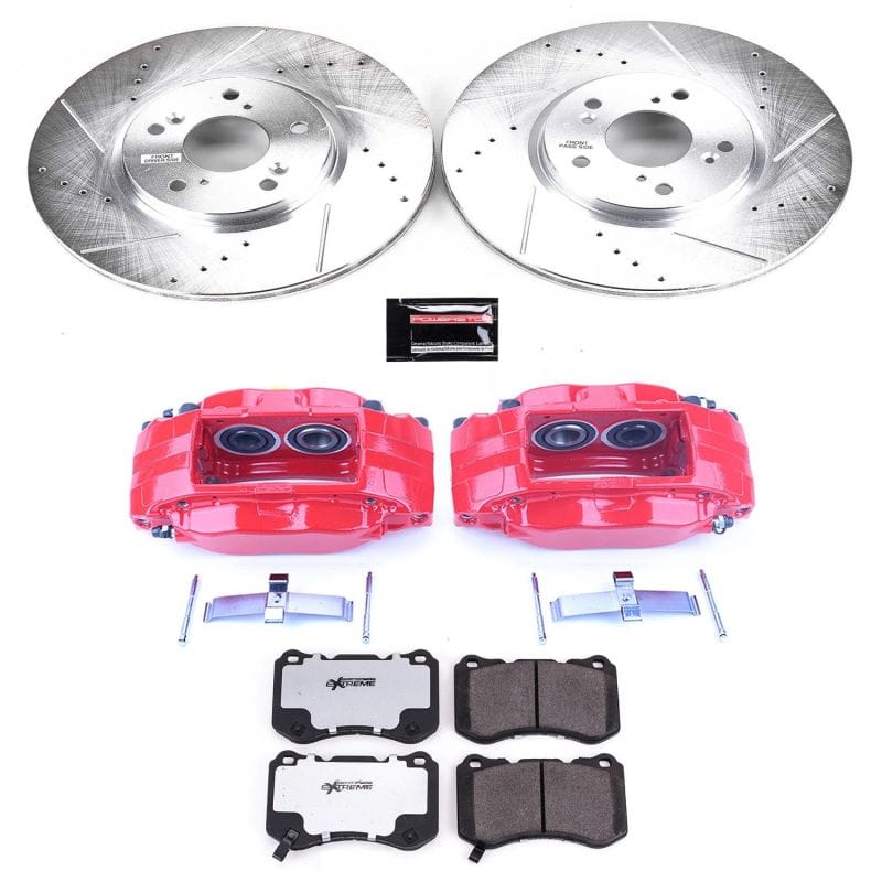 PowerStop — Z26 Street Performance Ceramic Brake Pad, Drilled Slotted Rotor, and Caliper Kit