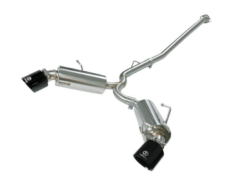 aFe — Takeda 2-1/2 IN 304 Stainless Steel Cat-Back Exhaust System w/Black Tip