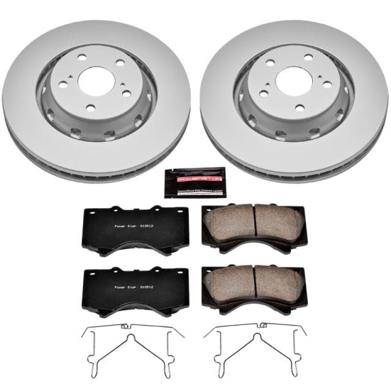 PowerStop — Genuine Geomet Coated Rotor and Low-Dust Ceramic Brake Pad Kit