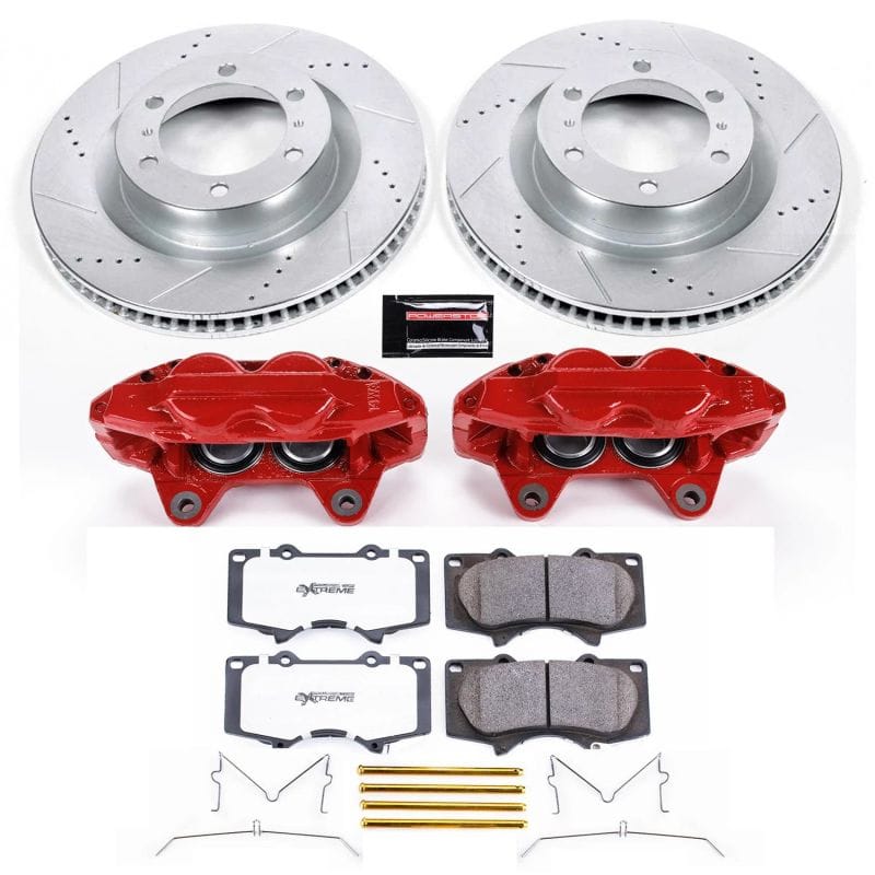 PowerStop — Z36 Truck and SUV Ceramic Brake Pad, Drilled & Slotted Rotor, and Caliper Kit