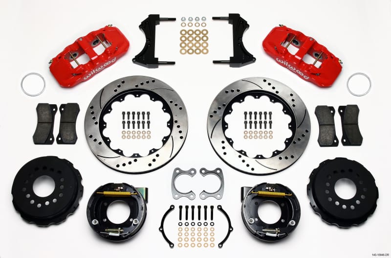 Wilwood — KIT,REAR,SMALL FORD,2.66 OFFSET,AERO4 14.00 ROTOR,SRP,RED