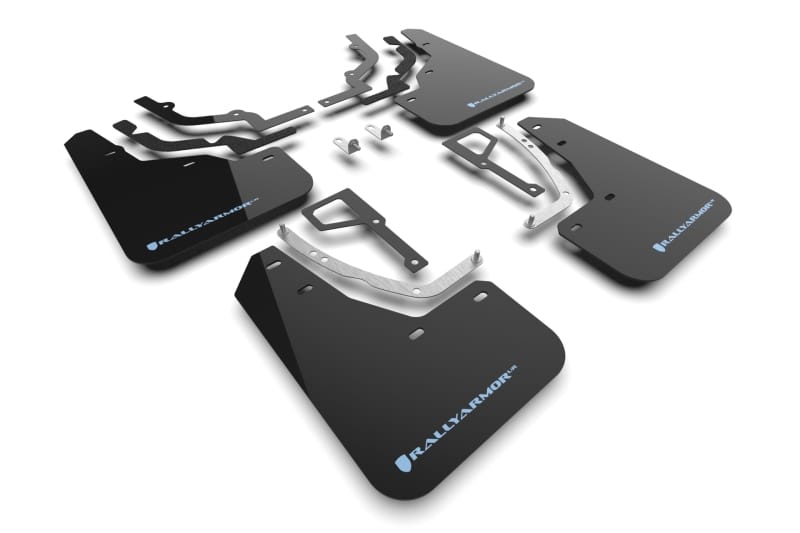 Rally Armor — Black Mud Flap/Light Blue Logo