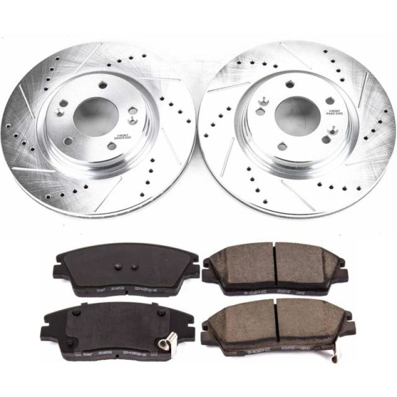 PowerStop — Z23 Daily Driver Carbon-Fiber Ceramic Brake Pad and Drilled & Slotted Rotor Kit