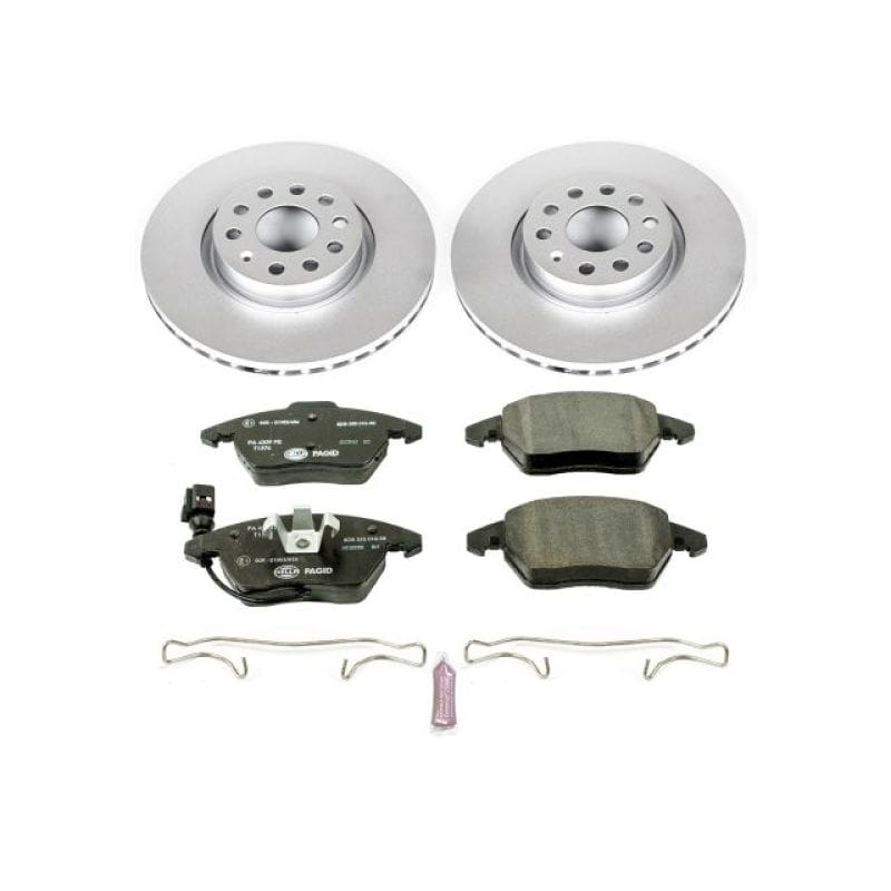PowerStop — Genuine Geomet Coated Rotors, ECE-R90 Brake Pads + Hardware Kit