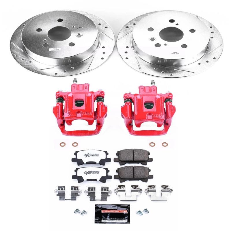 PowerStop — Z36 Truck and SUV Ceramic Brake Pad, Drilled & Slotted Rotor, and Caliper Kit