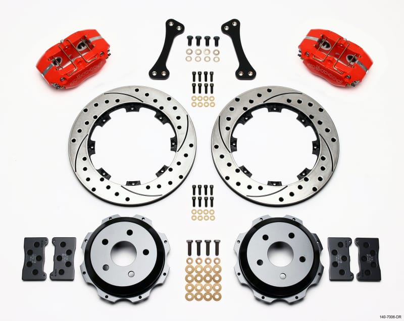 Wilwood — KIT,REAR,WRX,SUBARU,12.19 ROTOR DRILLED,RED