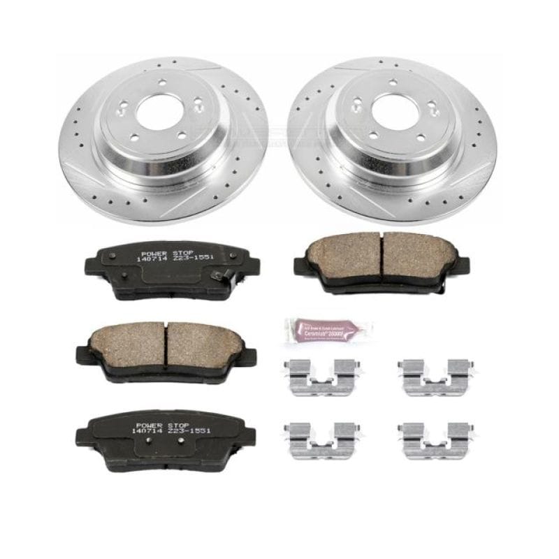 PowerStop — Z23 Daily Driver Carbon-Fiber Ceramic Brake Pad and Drilled & Slotted Rotor Kit