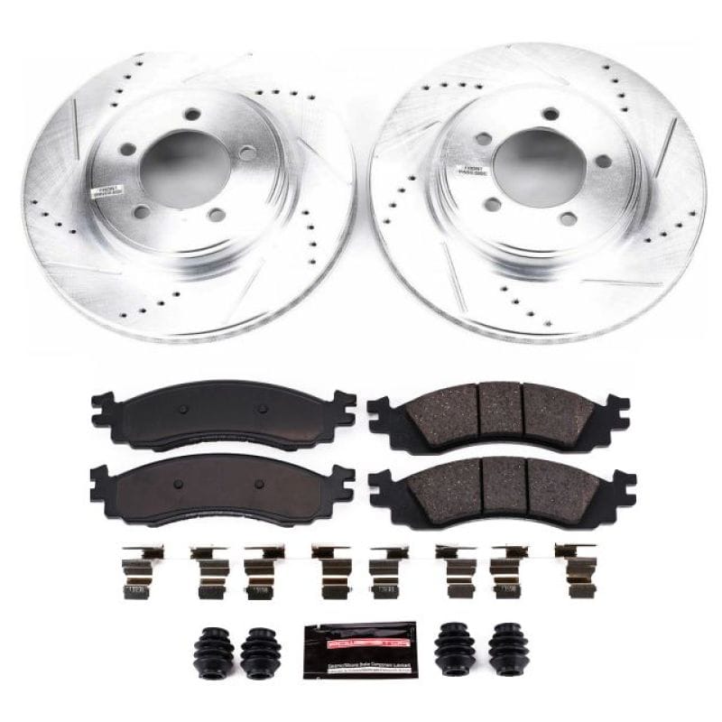 PowerStop — Z23 Daily Driver Carbon-Fiber Ceramic Brake Pad and Drilled & Slotted Rotor Kit