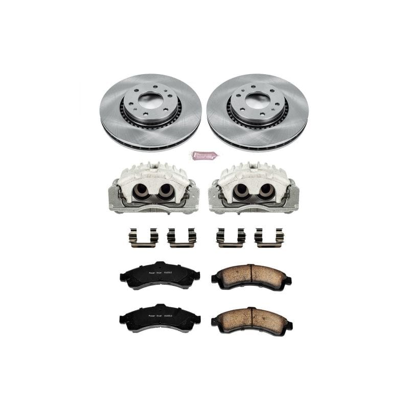 PowerStop — OE Stock Replacement Low-Dust Ceramic Brake Pad, Rotor and Caliper Kit