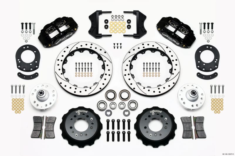 Wilwood — KIT,FRONT,MUSTANG 65-69,V8 DRUM SPINDLE 12.88 ROTOR,DRILLED