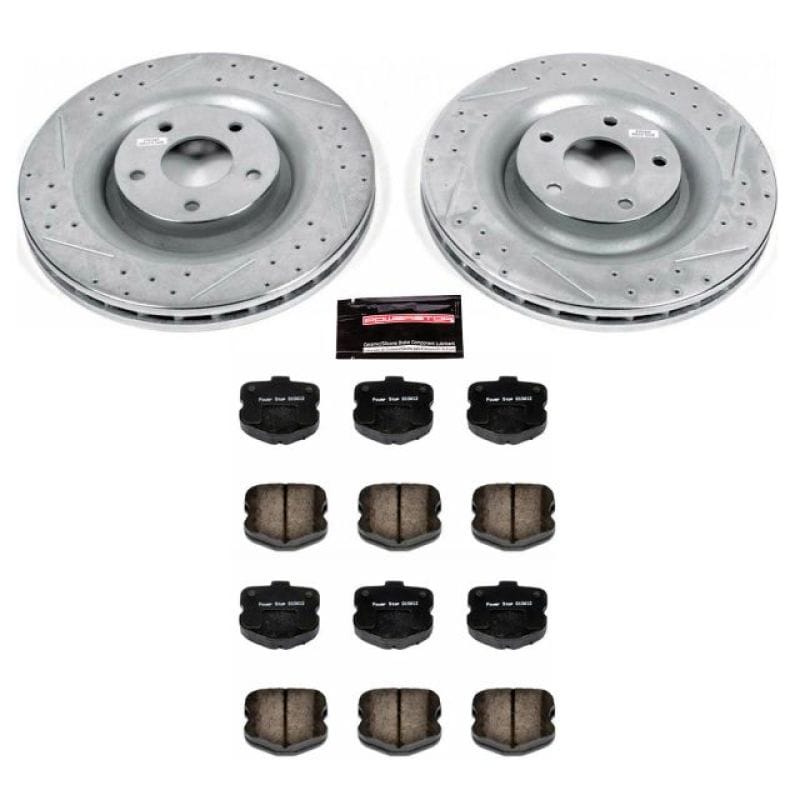 PowerStop — Z23 Daily Driver Carbon-Fiber Ceramic Brake Pad and Drilled & Slotted Rotor Kit