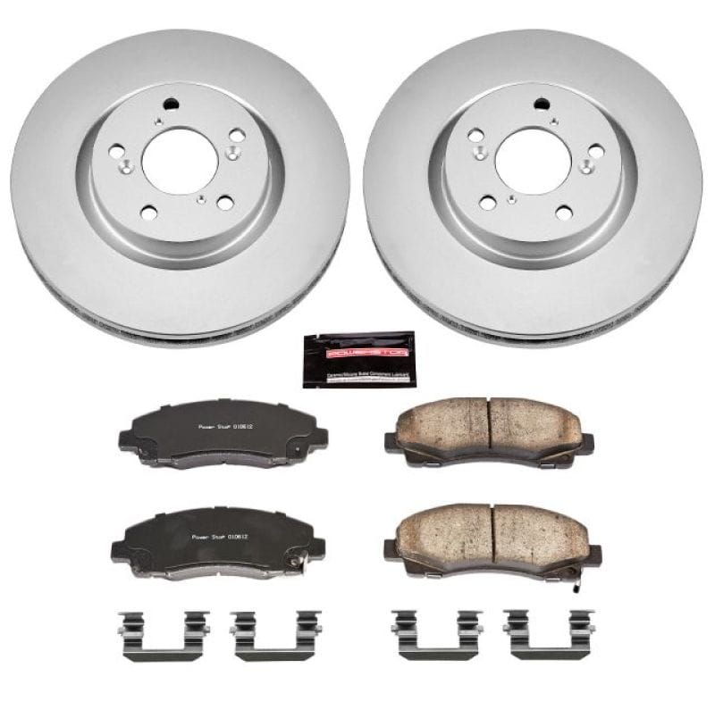 PowerStop — Genuine Geomet Coated Rotor and Low-Dust Ceramic Brake Pad Kit