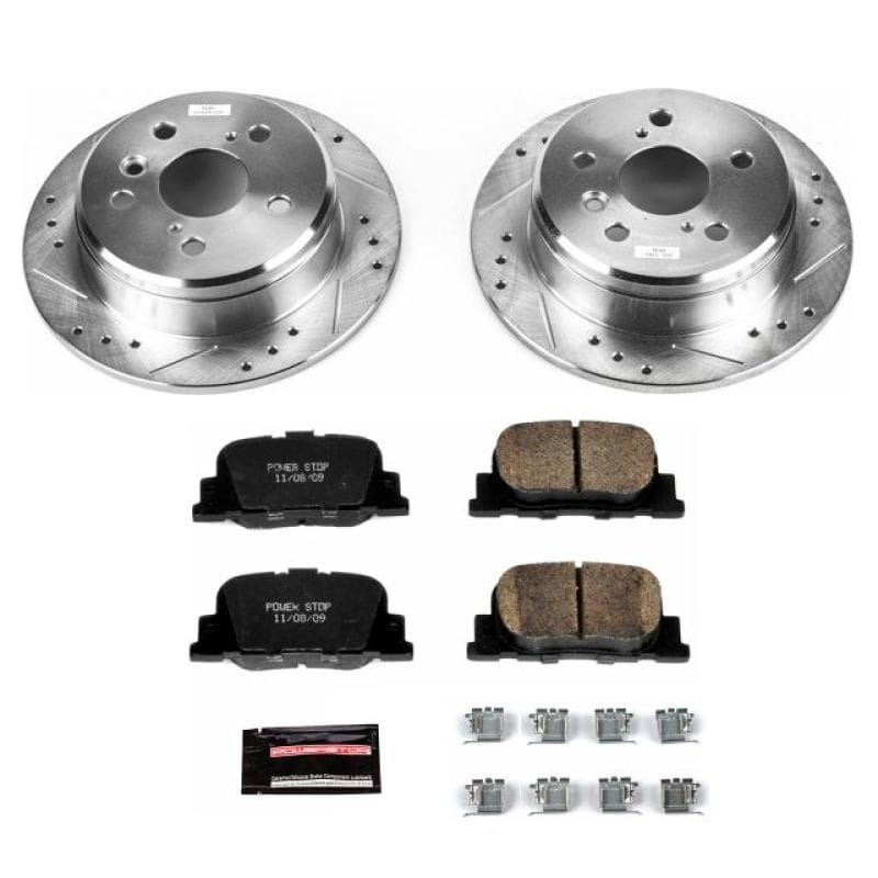 PowerStop — Z23 Daily Driver Carbon-Fiber Ceramic Brake Pad and Drilled & Slotted Rotor Kit