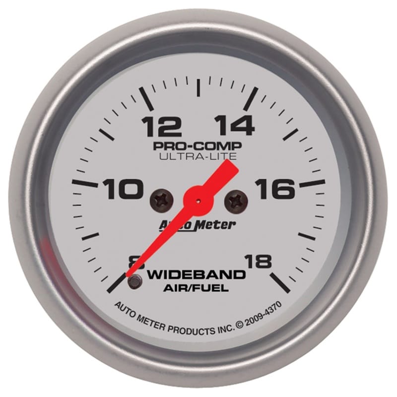 AutoMeter — GAUGE, AIR/FUEL RATIO-WIDEBAND, ANALOG, 2 1/16", 8:1-18:1, STPR MTR, ULTRA-LITE