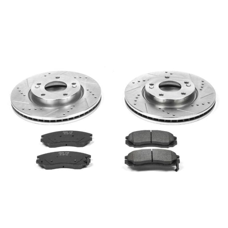 PowerStop — Z23 Daily Driver Carbon-Fiber Ceramic Brake Pad and Drilled & Slotted Rotor Kit