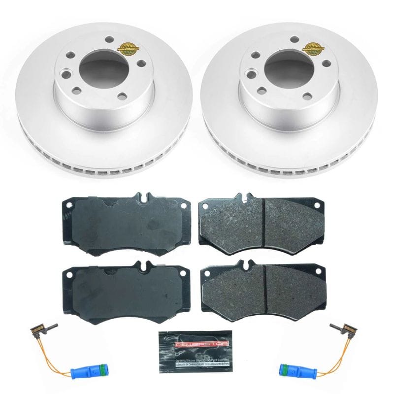 PowerStop — Genuine Geomet Coated Rotors, ECE-R90 Brake Pads + Hardware Kit