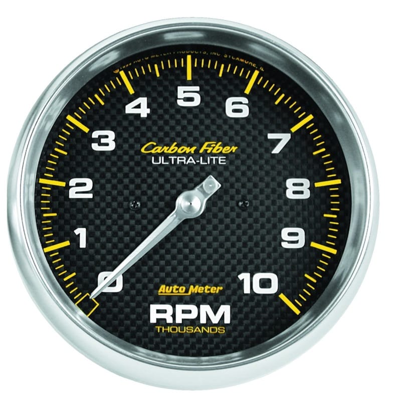 AutoMeter — GAUGE, TACHOMETER, 5", 10K RPM, IN-DASH, CARBON FIBER