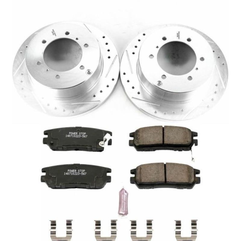 PowerStop — Z23 Daily Driver Carbon-Fiber Ceramic Brake Pad and Drilled & Slotted Rotor Kit