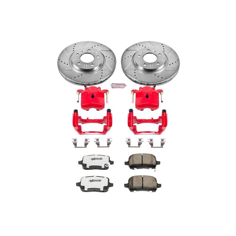 PowerStop — Z26 Street Performance Ceramic Brake Pad, Drilled Slotted Rotor, and Caliper Kit