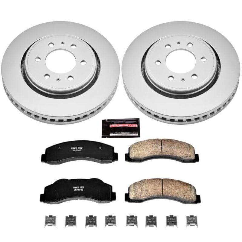 PowerStop — Genuine Geomet Coated Rotor and Low-Dust Ceramic Brake Pad Kit