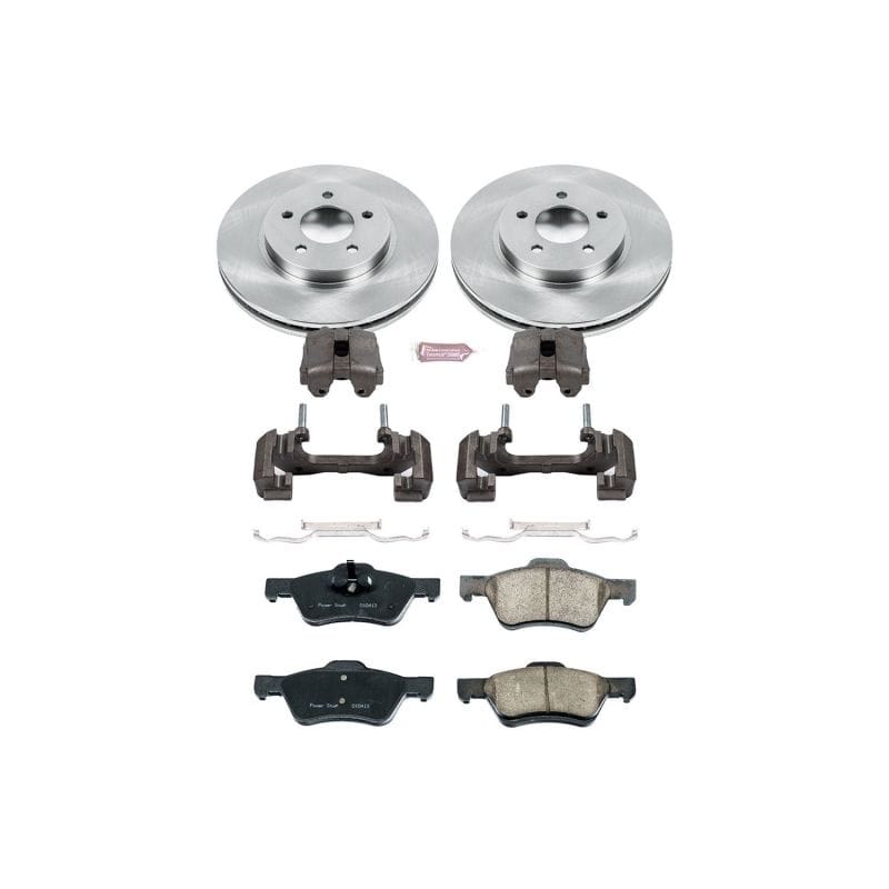 PowerStop — OE Stock Replacement Low-Dust Ceramic Brake Pad, Rotor and Caliper Kit