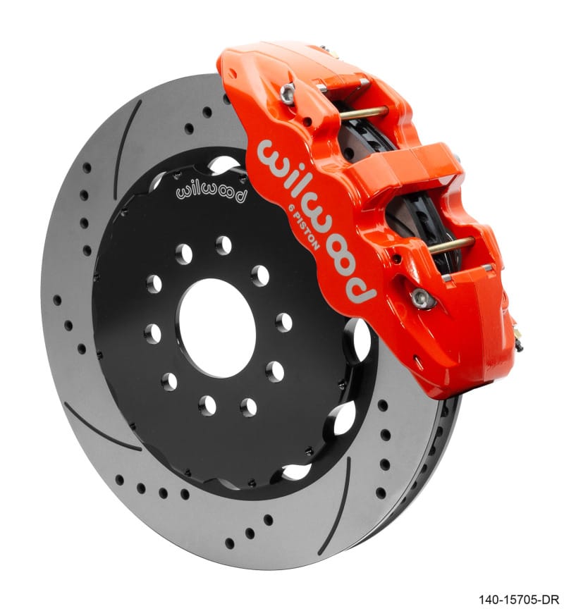 Wilwood — KIT,FRONT,C5/C6/Z06 VETTE 97-13,AERO6 14.00 ROTOR,DRILLED RED