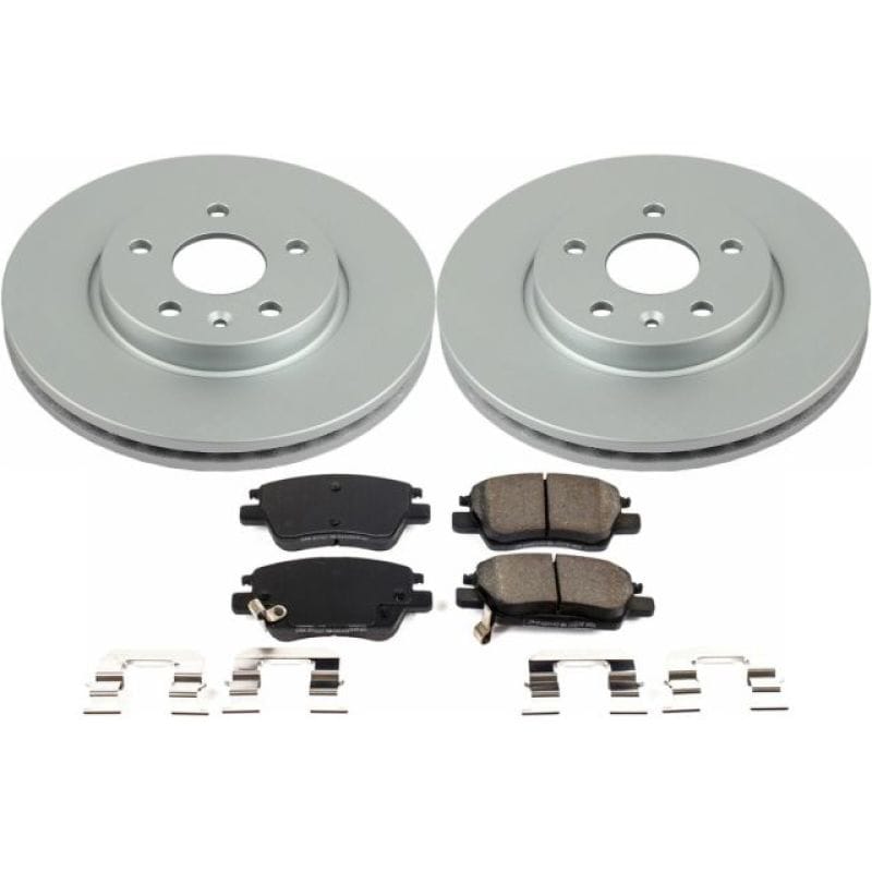 PowerStop — Genuine Geomet Coated Rotor and Low-Dust Ceramic Brake Pad Kit