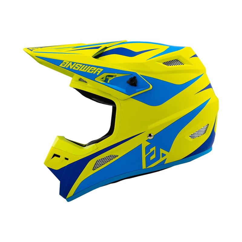 Answer — Answer 26 AR1 Mototown Helmet Matte Hyper Acid/Cyan/Dark Blue Youth - Small