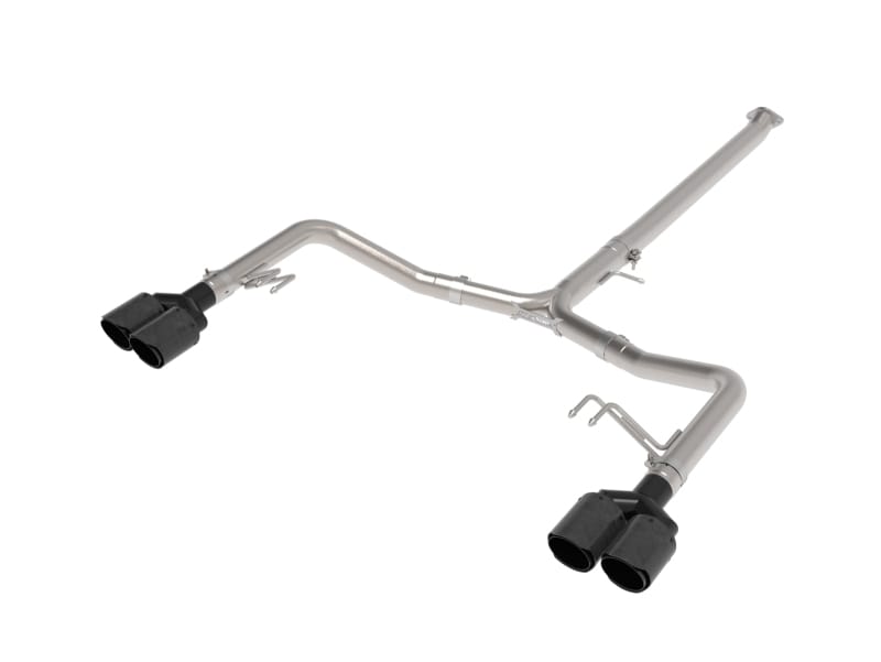 aFe — Takeda 3 IN to 2-1/2 IN 304 Stainless Steel Axle-Back Exhaust w/ Carbon Tip