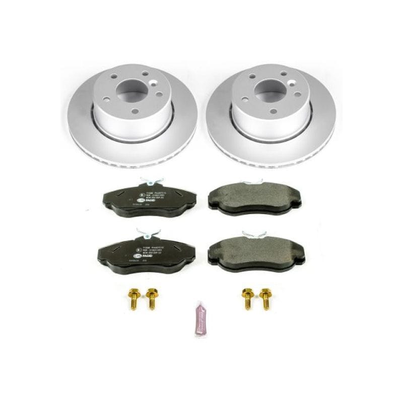 PowerStop — Genuine Geomet Coated Rotors, ECE-R90 Brake Pads + Hardware Kit