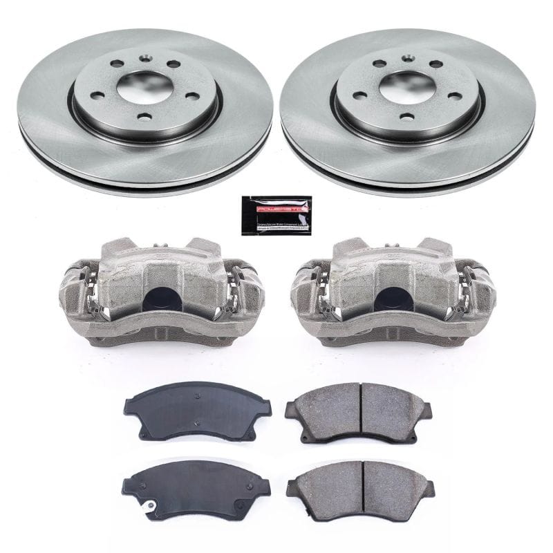 PowerStop — OE Stock Replacement Low-Dust Ceramic Brake Pad, Rotor and Caliper Kit