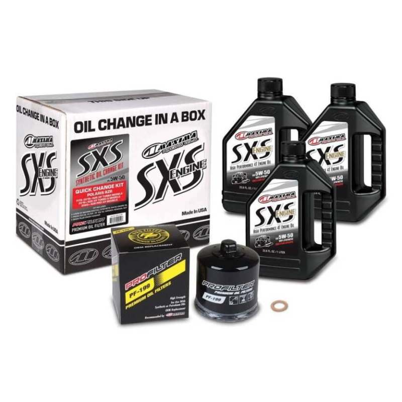 Maxima — Maxima SXS Polaris RZR/Ranger Quick Change Kit w/Full Synthetic 5W50 Engine Oil/Filter/Hardware