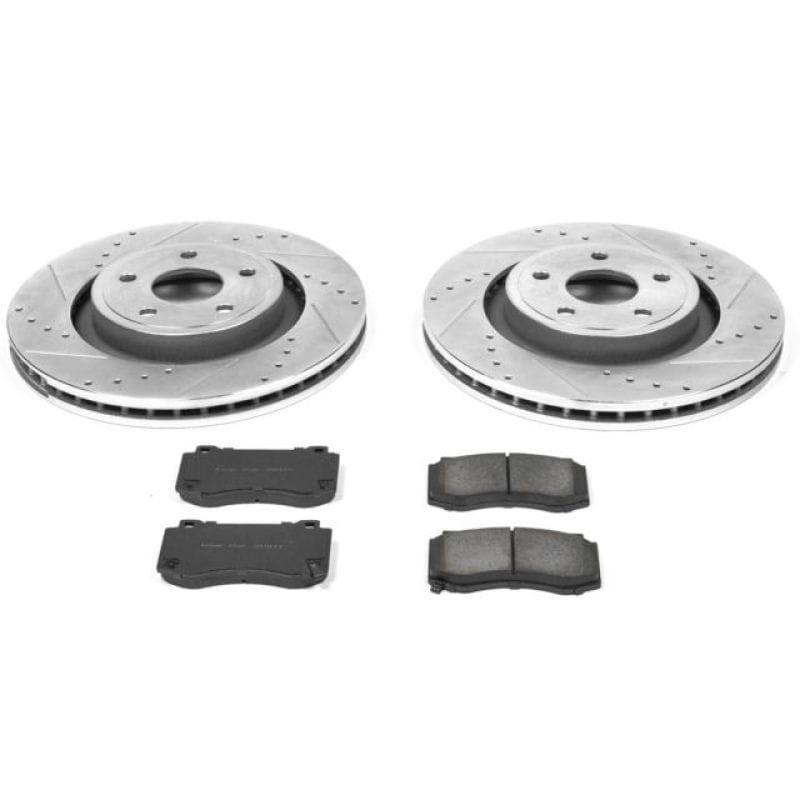 PowerStop — Z23 Daily Driver Carbon-Fiber Ceramic Brake Pad and Drilled & Slotted Rotor Kit