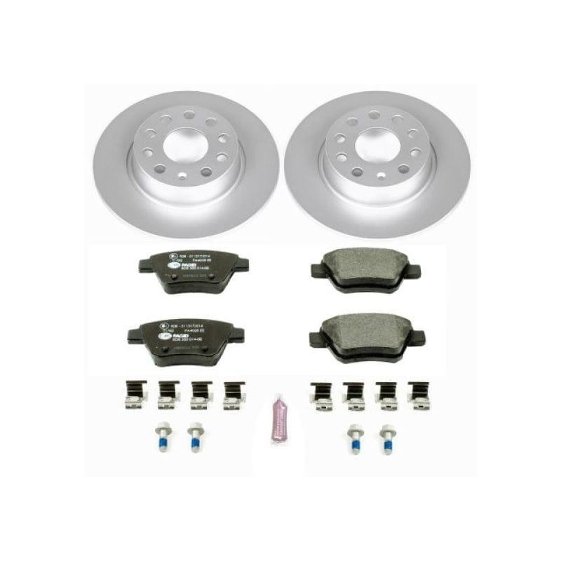 PowerStop — Genuine Geomet Coated Rotors, ECE-R90 Brake Pads + Hardware Kit