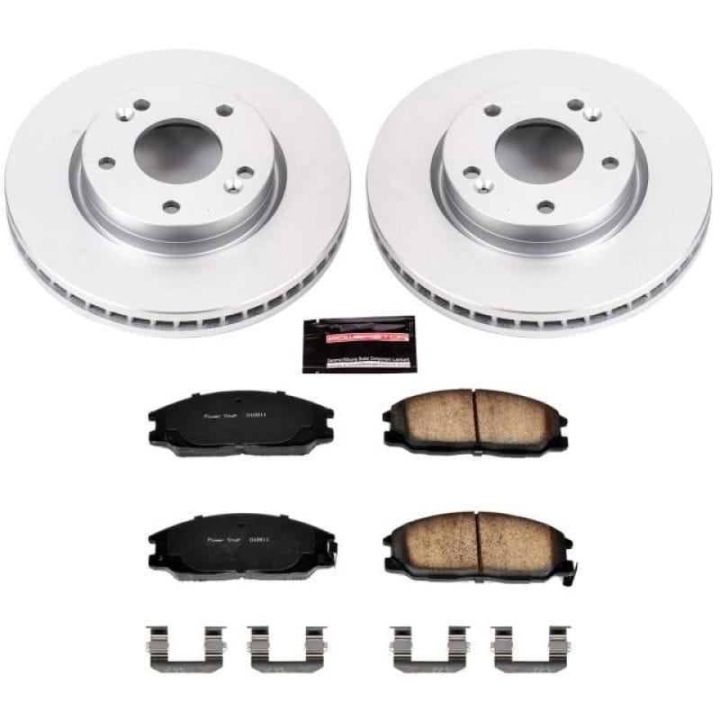 PowerStop — Genuine Geomet Coated Rotor and Low-Dust Ceramic Brake Pad Kit